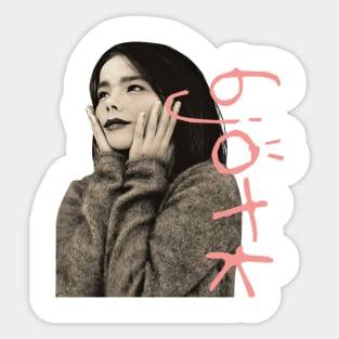 Retro Bjork Fan Art Design Sticker